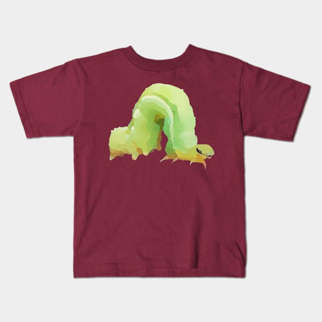 Inchworm Caterpillar Green Kids T-Shirt by Griffelkinn